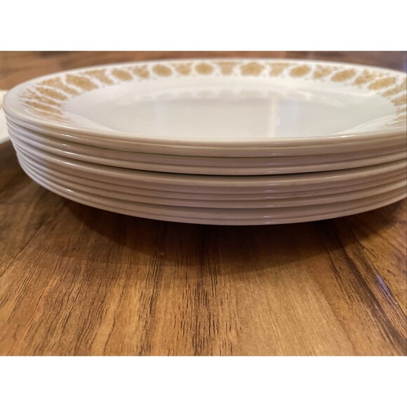Vintage Corelle BUTTERFLY Gold 12 Dinner Plates 10 1/4" Harvest Gold - Picture 2 of 4